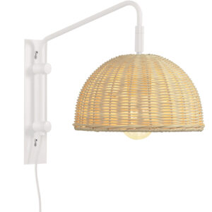 B&iacute;l&eacute; kovov&eacute; n&aacute;stěnn&eacute; světlo Kave Home Damila