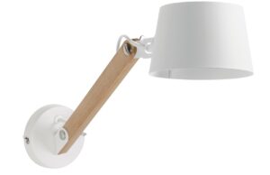 B&iacute;l&eacute; kovov&eacute; n&aacute;stěnn&eacute; světlo Kave Home Muse