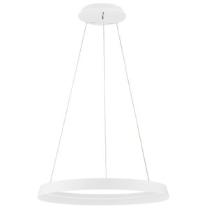 B&iacute;l&eacute; kovov&eacute; z&aacute;věsn&eacute; LED světlo Nova Luce Ormi 60 cm