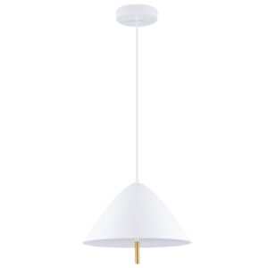 B&iacute;l&eacute; kovov&eacute; z&aacute;věsn&eacute; LED světlo Nova Luce Oros 40 cm