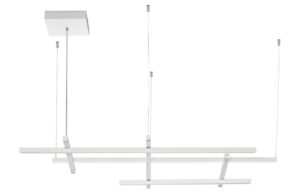 B&iacute;l&eacute; kovov&eacute; z&aacute;věsn&eacute; LED světlo Nova Luce Pace 102 cm