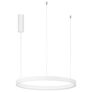 B&iacute;l&eacute; kovov&eacute; z&aacute;věsn&eacute; LED světlo Nova Luce Perrine 60 cm