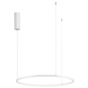 B&iacute;l&eacute; kovov&eacute; z&aacute;věsn&eacute; LED světlo Nova Luce Tarquin 60 cm