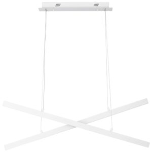 B&iacute;l&eacute; kovov&eacute; z&aacute;věsn&eacute; LED světlo Nova Luce X-line 100 cm