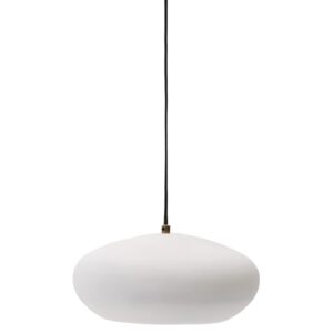 B&iacute;l&eacute; kovov&eacute; z&aacute;věsn&eacute; světlo Kave Home Inda 30 cm