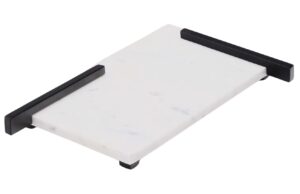 B&iacute;l&eacute; mramorov&eacute; serv&iacute;rovac&iacute; prk&eacute;nko Kave Home Vira 39 x 24 cm