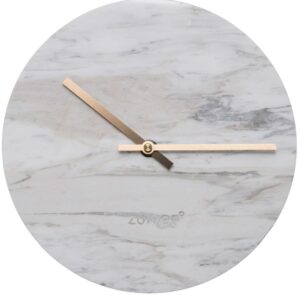 B&iacute;l&eacute; n&aacute;stěnn&eacute; mramorov&eacute; hodiny ZUIVER MARBLE TIME 25 cm