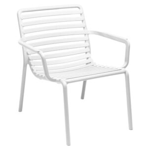 B&iacute;l&eacute; plastov&eacute; zahradn&iacute; křeslo Nardi Doga Relax