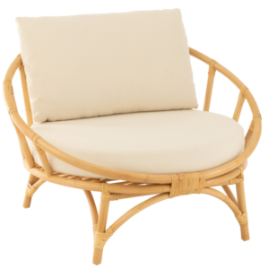 B&iacute;l&eacute; ratanov&eacute; křeslo J-line Erdea