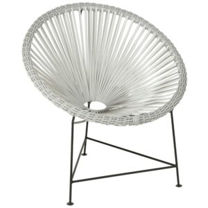 B&iacute;l&eacute; ratanov&eacute; zahradn&iacute; křeslo J-line Culco