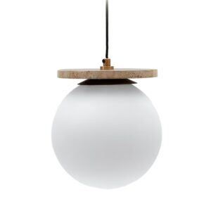 B&iacute;l&eacute; skleněn&eacute; z&aacute;věsn&eacute; světlo Kave Home Malachi 20 cm