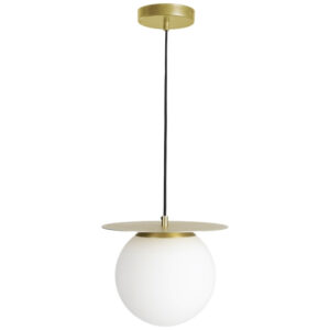 B&iacute;l&eacute; skleněn&eacute; z&aacute;věsn&eacute; světlo Kave Home Manz 20 cm