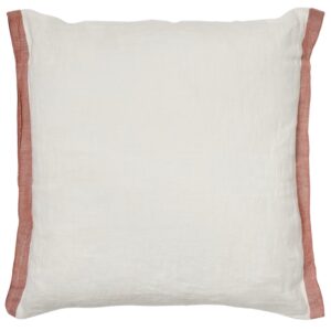 B&iacute;lo-červen&yacute; lněn&yacute; povlak na pol&scaron;t&aacute;ř Kave Home Suerta 45 x 45 cm