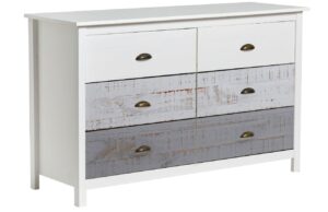 B&iacute;lo-&scaron;ed&aacute; borovicov&aacute; komoda Marckeric Romantica 130 x 45 cm