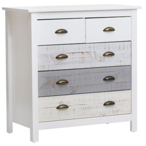 B&iacute;lo-&scaron;ed&aacute; borovicov&aacute; komoda Marckeric Romantica 79 x 40 cm