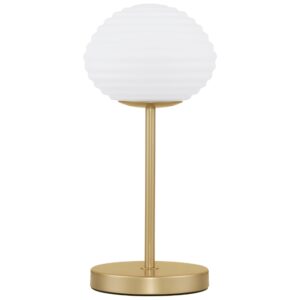 B&iacute;lo-zlat&aacute; skleněn&aacute; stoln&iacute; lampa Nova Luce Allen