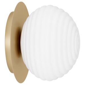 B&iacute;lo-zlat&eacute; skleněn&eacute; n&aacute;stěnn&eacute; světlo Nova Luce Allen