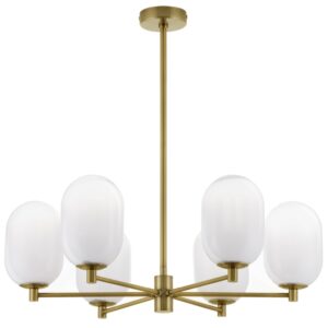 B&iacute;lo-zlat&eacute; skleněn&eacute; z&aacute;věsn&eacute; světlo Nova Luce Balor 65 cm