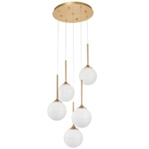 B&iacute;lo-zlat&eacute; skleněn&eacute; z&aacute;věsn&eacute; světlo Nova Luce Cantona 40 cm