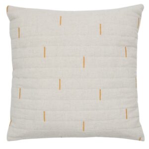 B&iacute;lo-žlut&yacute; povlak na pol&scaron;t&aacute;ř Kave Home Blaina 45 x 45 cm