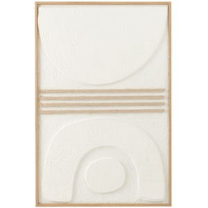 B&iacute;l&yacute; abstraktn&iacute; obraz J-line Bunky 120 x 80 cm