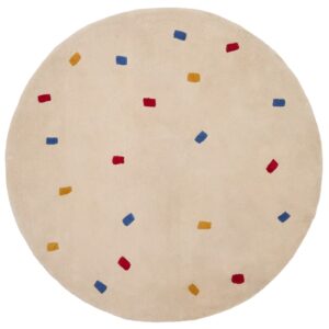 B&iacute;l&yacute; bavlněn&yacute; dětsk&yacute; koberec Kave Home Luli 120 cm