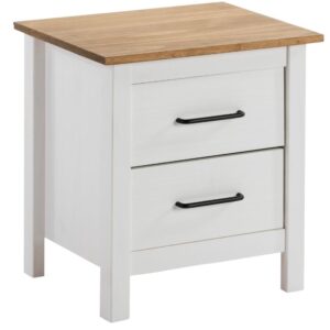 B&iacute;l&yacute; borovicov&yacute; nočn&iacute; stolek Marckeric Miranda 46 x 35 cm