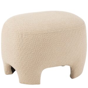 B&iacute;l&yacute; čalouněn&yacute; taburet J-line Seana 55 x 41 cm