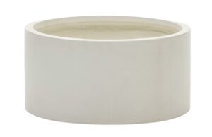 B&iacute;l&yacute; cementov&yacute; zahradn&iacute; květin&aacute;č Kave Home Aiguablava 30 cm