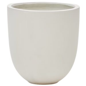 B&iacute;l&yacute; cementov&yacute; zahradn&iacute; květin&aacute;č Kave Home Aiguablava 56 cm