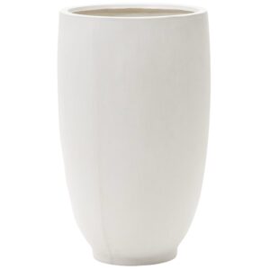 B&iacute;l&yacute; cementov&yacute; zahradn&iacute; květin&aacute;č Kave Home Aiguablava &Oslash; 76 cm