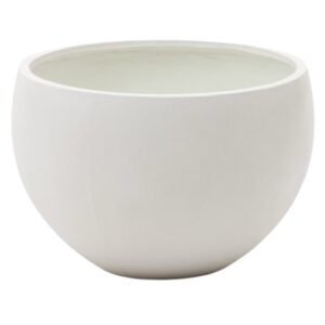 B&iacute;l&yacute; cementov&yacute; zahradn&iacute; květin&aacute;č Kave Home Grau 48 cm