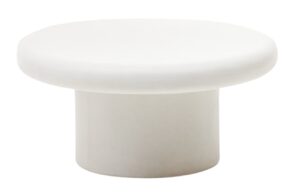 B&iacute;l&yacute; cementov&yacute; zahradn&iacute; stolek Kave Home Addaia 66 cm