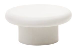 B&iacute;l&yacute; cementov&yacute; zahradn&iacute; stolek Kave Home Addaia 90 cm