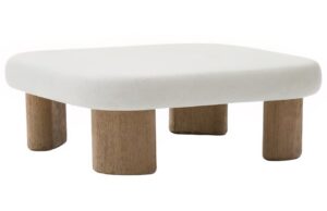 B&iacute;l&yacute; cementov&yacute; zahradn&iacute; stolek Kave Home Labra 80 x 80 cm