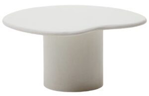 B&iacute;l&yacute; cementov&yacute; zahradn&iacute; stolek Kave Home Macarella 83 x 66 cm