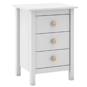 B&iacute;l&yacute; dřevěn&yacute; nočn&iacute; stolek Marckeric Max 46 x 35 cm