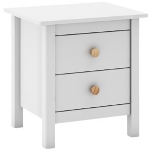 B&iacute;l&yacute; dřevěn&yacute; nočn&iacute; stolek Marckeric Max II. 46 x 35 cm