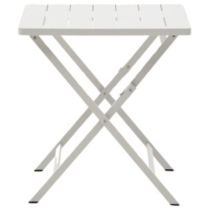 B&iacute;l&yacute; hlin&iacute;kov&yacute; zahradn&iacute; skl&aacute;dac&iacute; stůl Kave Home Torreta 70 x 70 cm