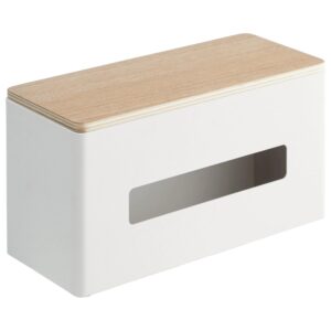 B&iacute;l&yacute; kovov&yacute; box na ubrousky Yamazaki Rin 26 x 11 cm