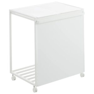 B&iacute;l&yacute; kovov&yacute; ko&scaron; na tř&iacute;děn&yacute; odpad Yamazaki Tower 52 x 44 cm