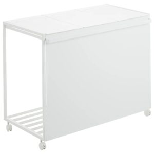 B&iacute;l&yacute; kovov&yacute; ko&scaron; na tř&iacute;děn&yacute; odpad Yamazaki Tower 76 x 44 cm