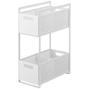 B&iacute;l&yacute; kovov&yacute; kuchyňsk&yacute; organiz&eacute;r Yamazaki Tower 46 x 32