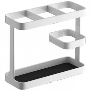 B&iacute;l&yacute; kovov&yacute; kuchyňsk&yacute; stojan Yamazaki Tower 14