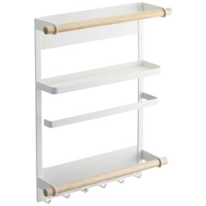 B&iacute;l&yacute; kovov&yacute; magnetick&yacute; kuchyňsk&yacute; organiz&eacute;r Yamazaki Tosca 36 x 32 cm