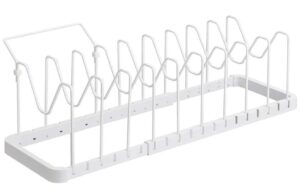 B&iacute;l&yacute; kovov&yacute; nastaviteln&yacute; organiz&eacute;r na pokličky Yamazaki Tower