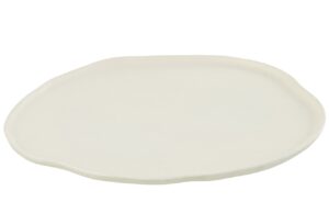 B&iacute;l&yacute; kovov&yacute; podnos J-line Tranus 41 x 36 cm