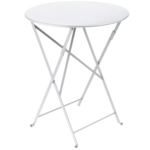 B&iacute;l&yacute; kovov&yacute; skl&aacute;dac&iacute; stůl Fermob Bistro &Oslash; 60 cm