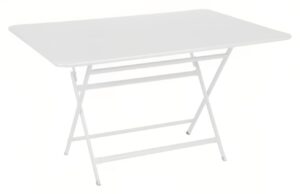 B&iacute;l&yacute; kovov&yacute; skl&aacute;dac&iacute; stůl Fermob Caract&eacute;re 128 x 90 cm