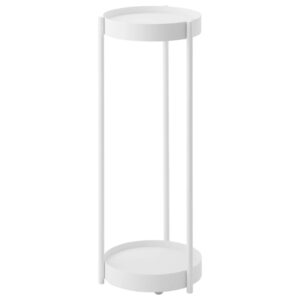 B&iacute;l&yacute; kovov&yacute; stojan na květiny Yamazaki Tower 70 cm